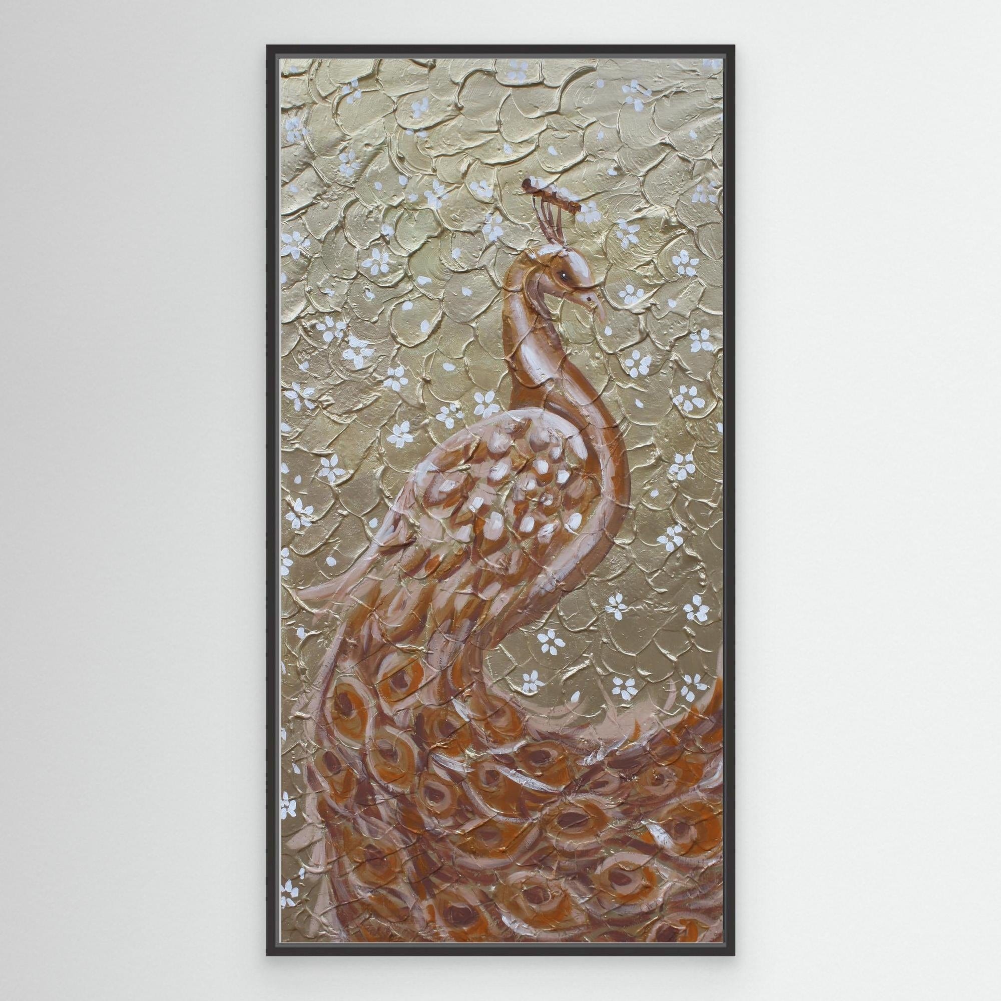 The Golden Peacock Original Painting