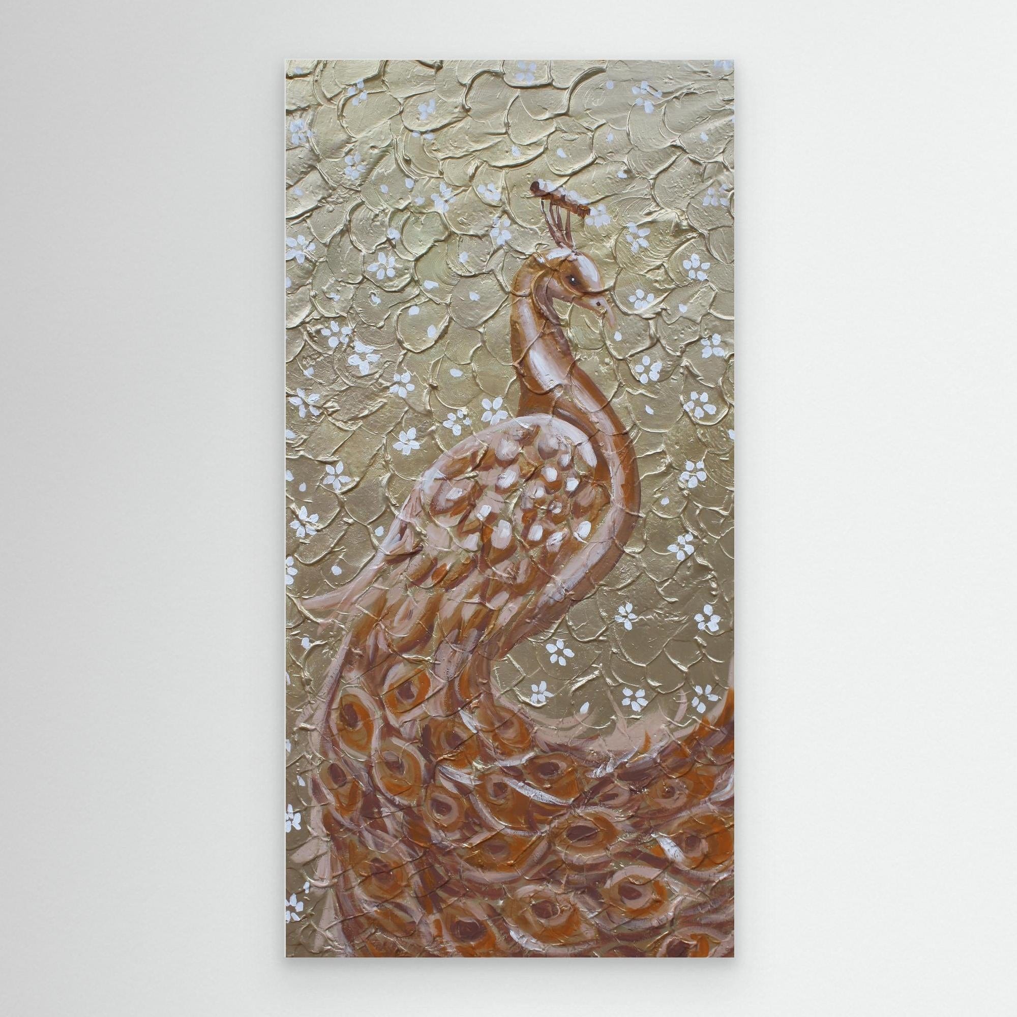 The Golden Peacock Original Painting
