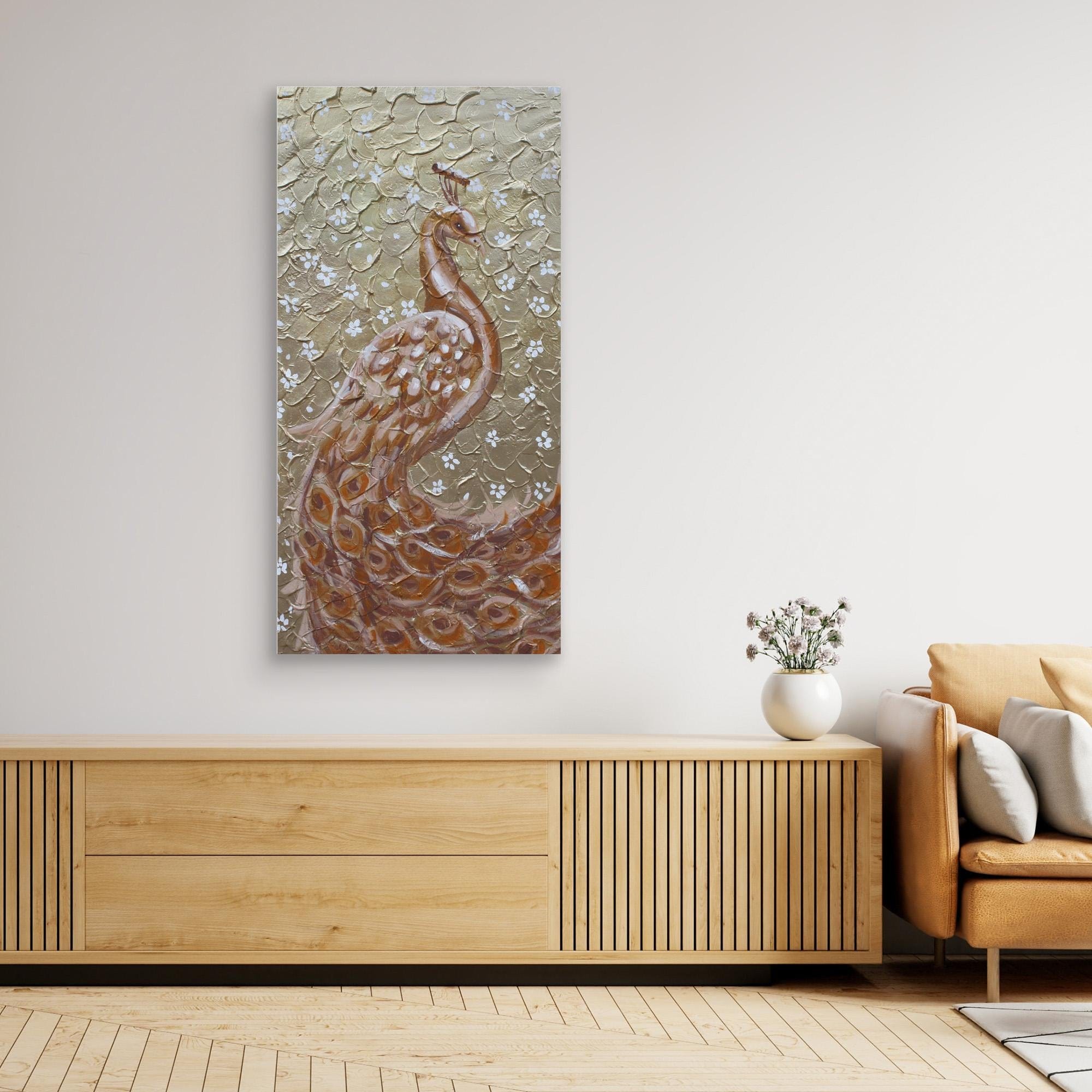 The Golden Peacock Original Painting