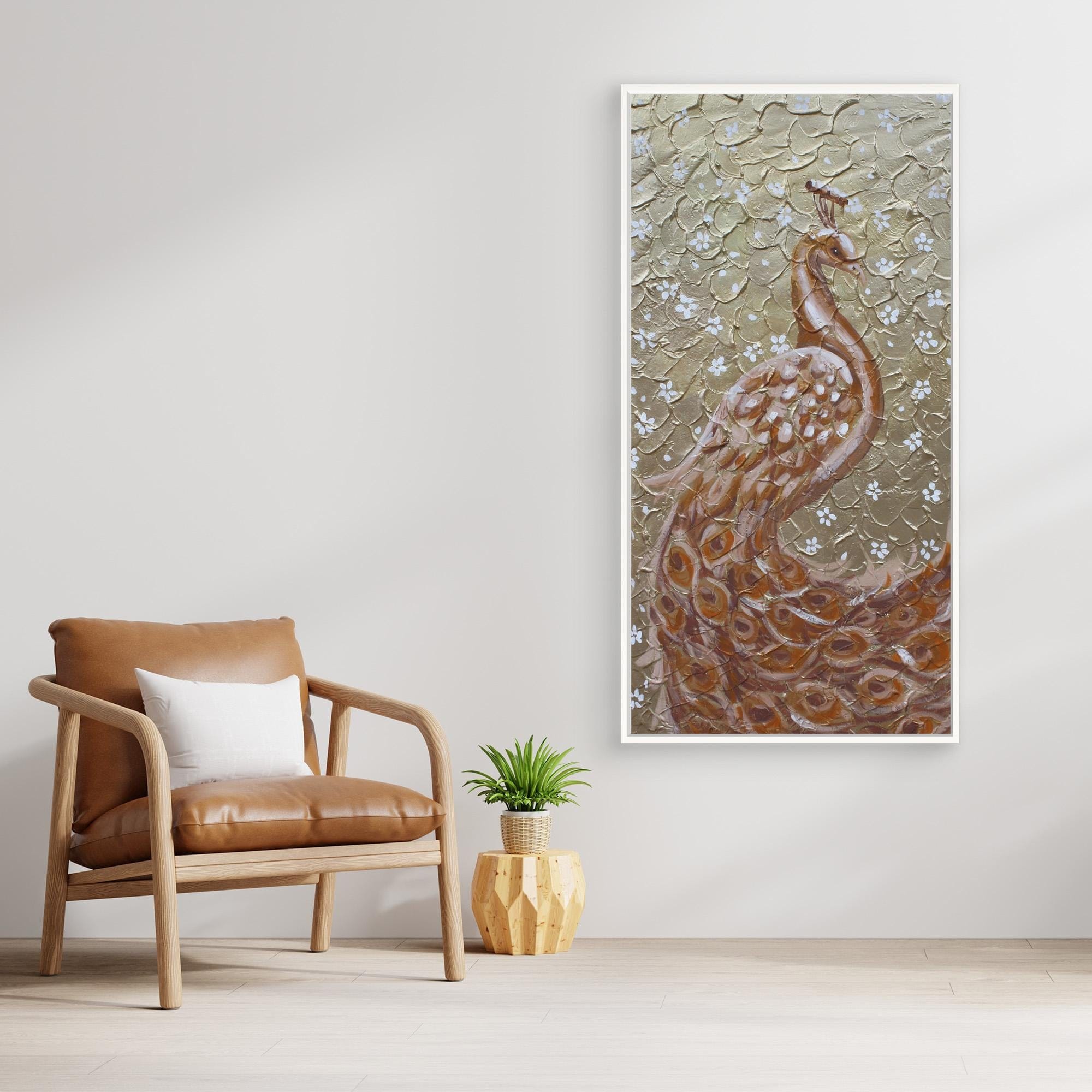 The Golden Peacock Original Painting