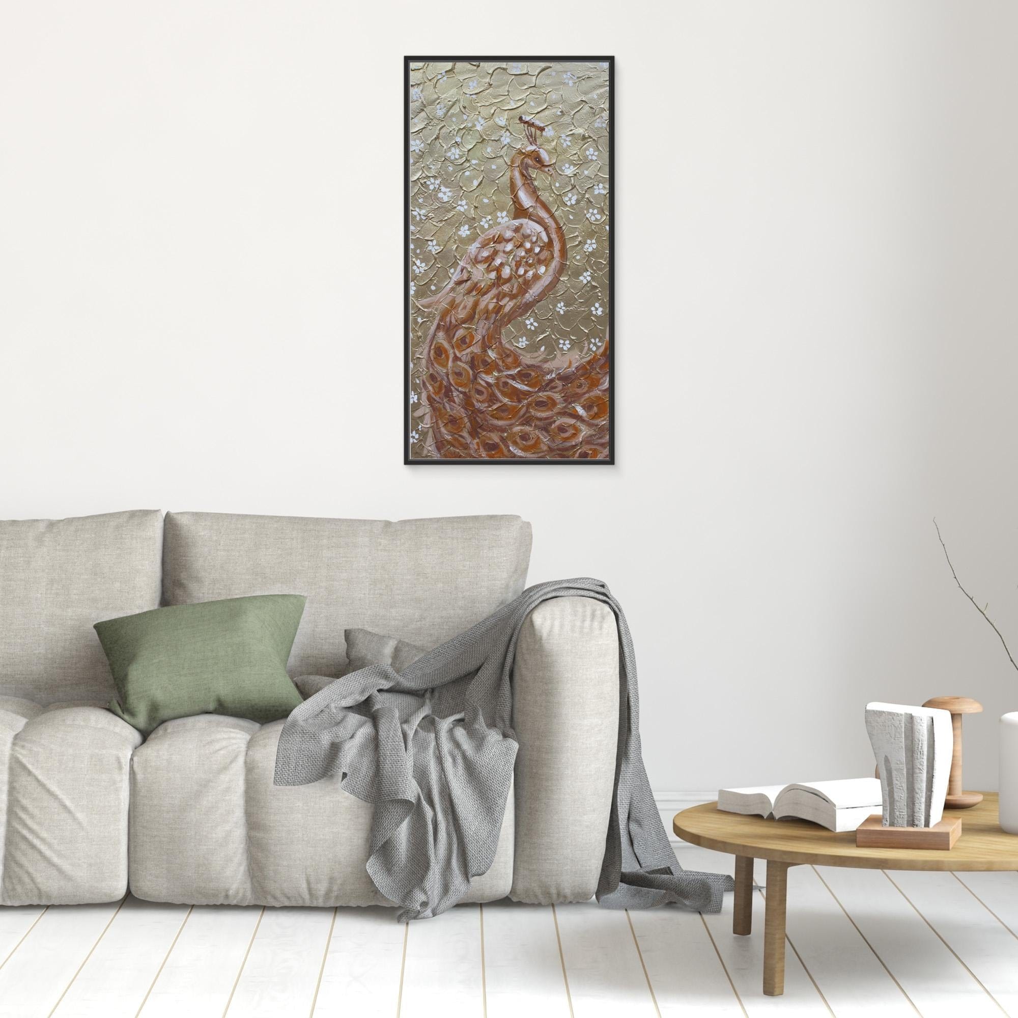 The Golden Peacock Original Painting